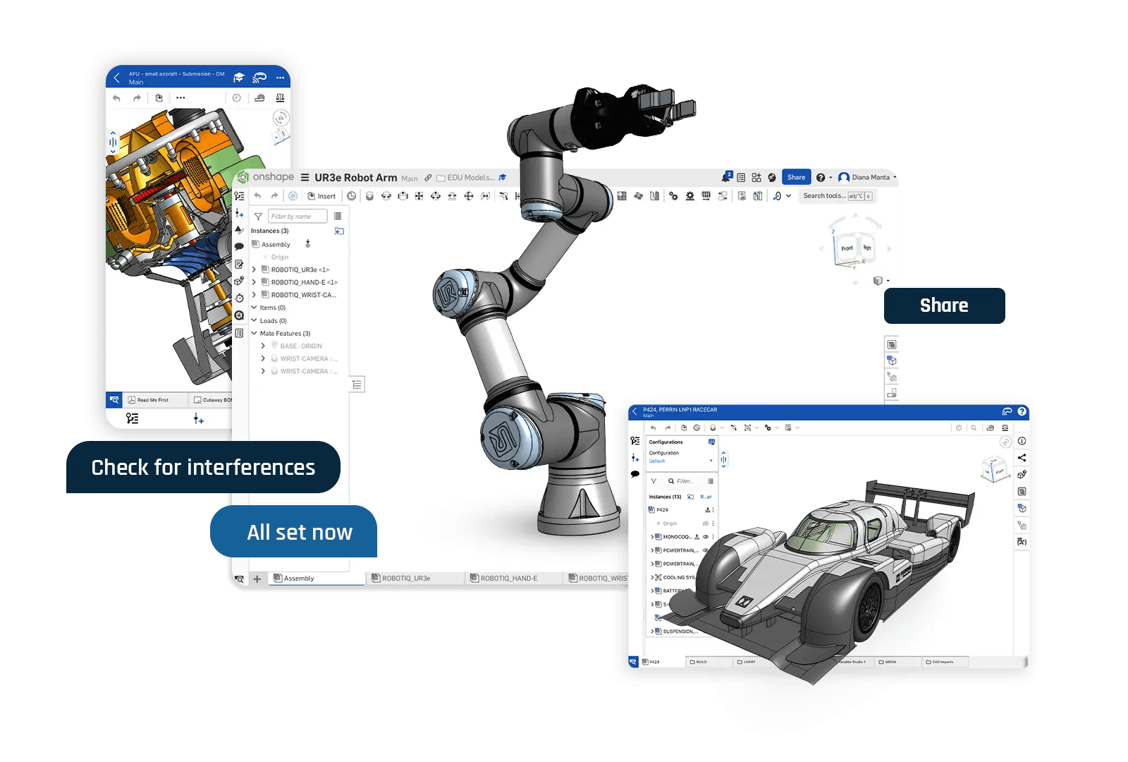 تصميم CAD لهيكل مطبوع ثلاثي الأبعاد على الشاشة